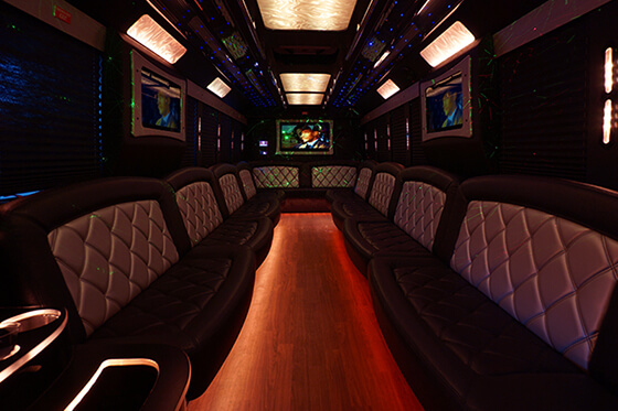 large party bus rental st louis interior